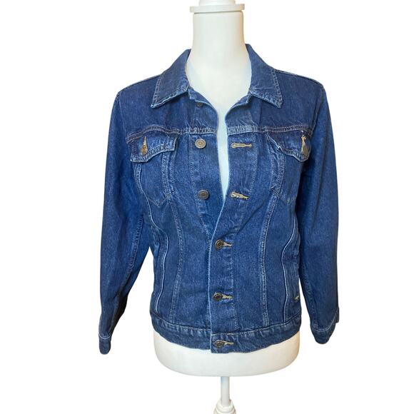 Old Navy Girls Dark Wash Jean Trucker Jacket Size XL Classic Denim - Picture 6 of 9
